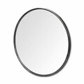 Homeroots 47 in. Round Black Metal Frame Wall Mirror 376409